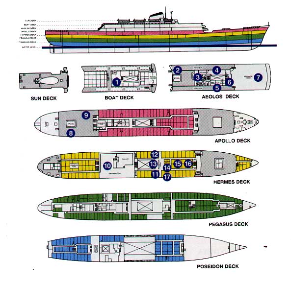 Ships plan for cruise ship Atalante 