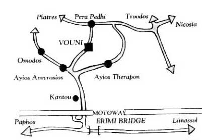 Map of the donkey sanctuary at Vouni