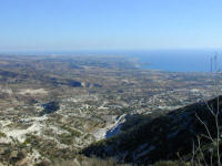 The road from Kathikas with its panoramic view of the coast