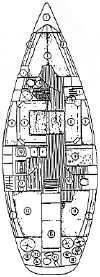 Sailing and yacht chartering in Cyprus -Sun Fizz 40 layout plan